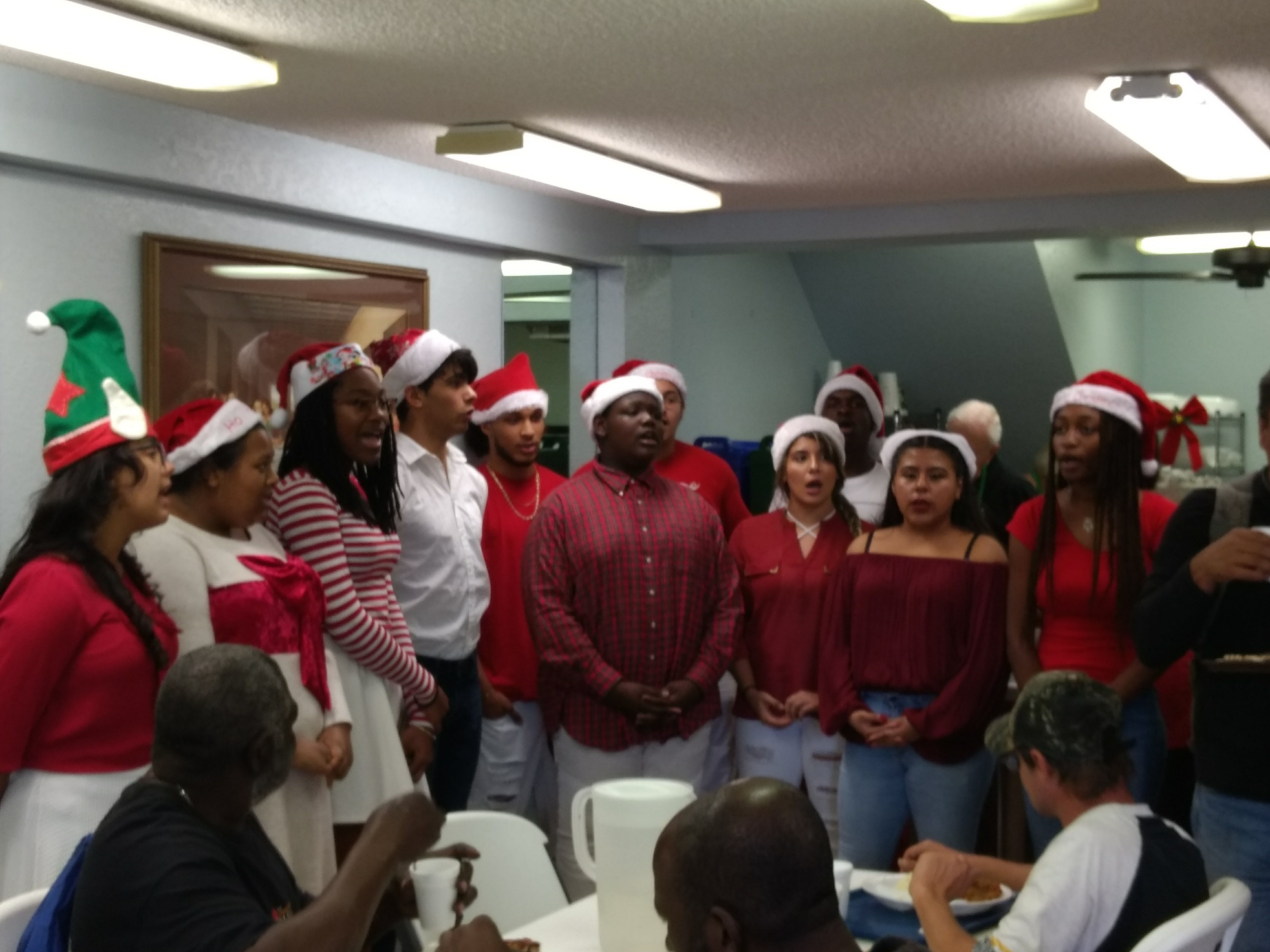 Charity youth bible school choir sing for the charity.