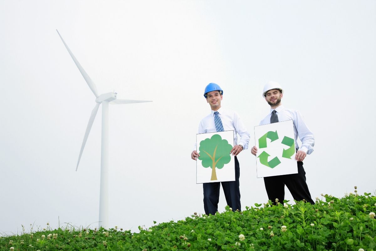 Two members of environmental organization advocating a greener life
