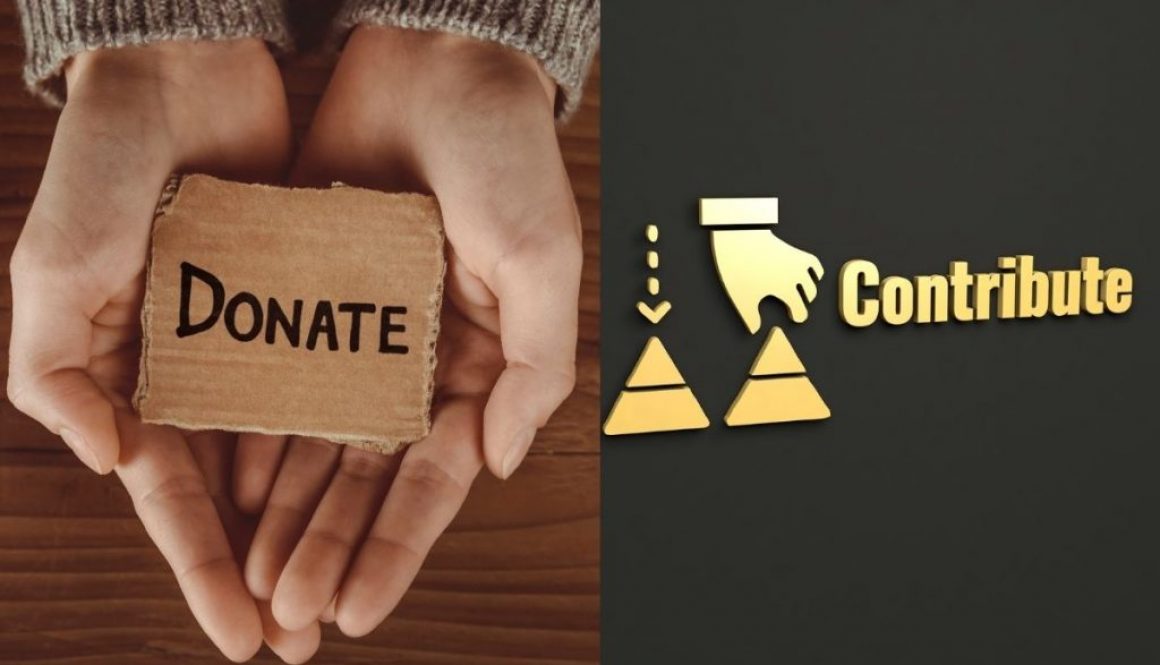 Donation and contribution side by side.