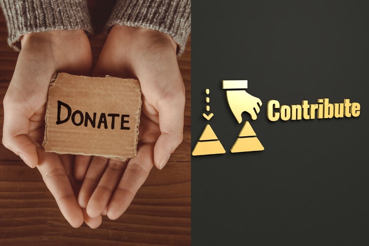 Donation and contribution side by side.