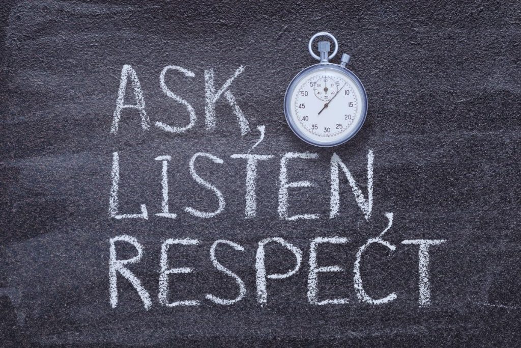 Graphic showing respect for the opinions of others.