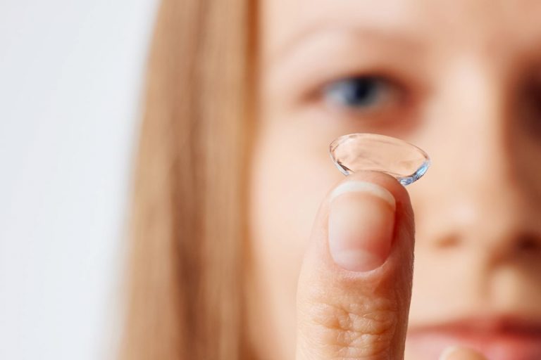 A woman wants to donate her contact lenses.