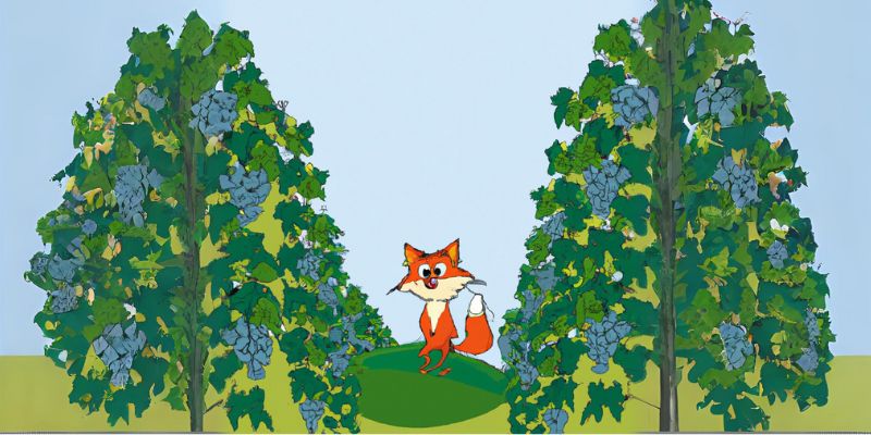 A short story of The Fox and The Grapes.