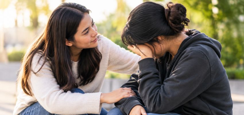 empathy-quotes2 Friend providing a caring presence that reflects the heart of empathy quotes.