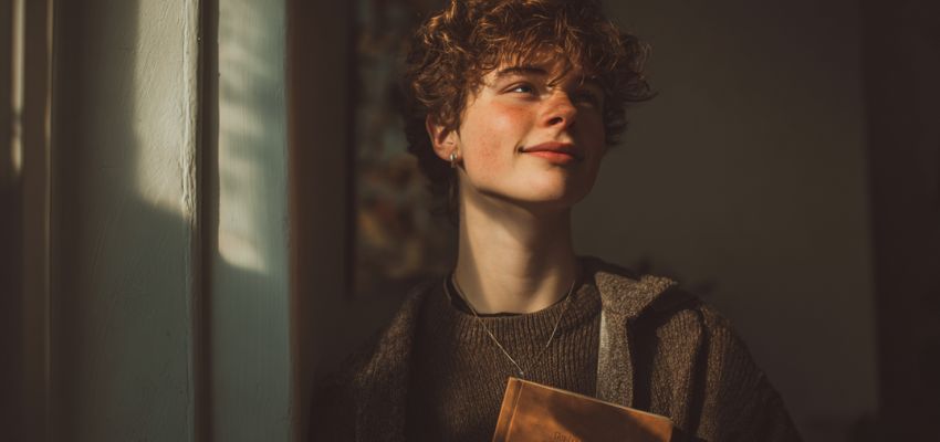 The man tries to smile and believes that he can overcome any struggles in life.